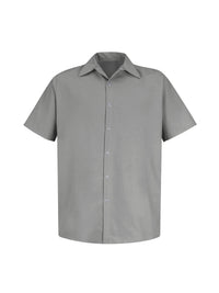 Men's Gripper-Front Short-Sleeve Pocketless Work Shirt - SP26 - Light Grey