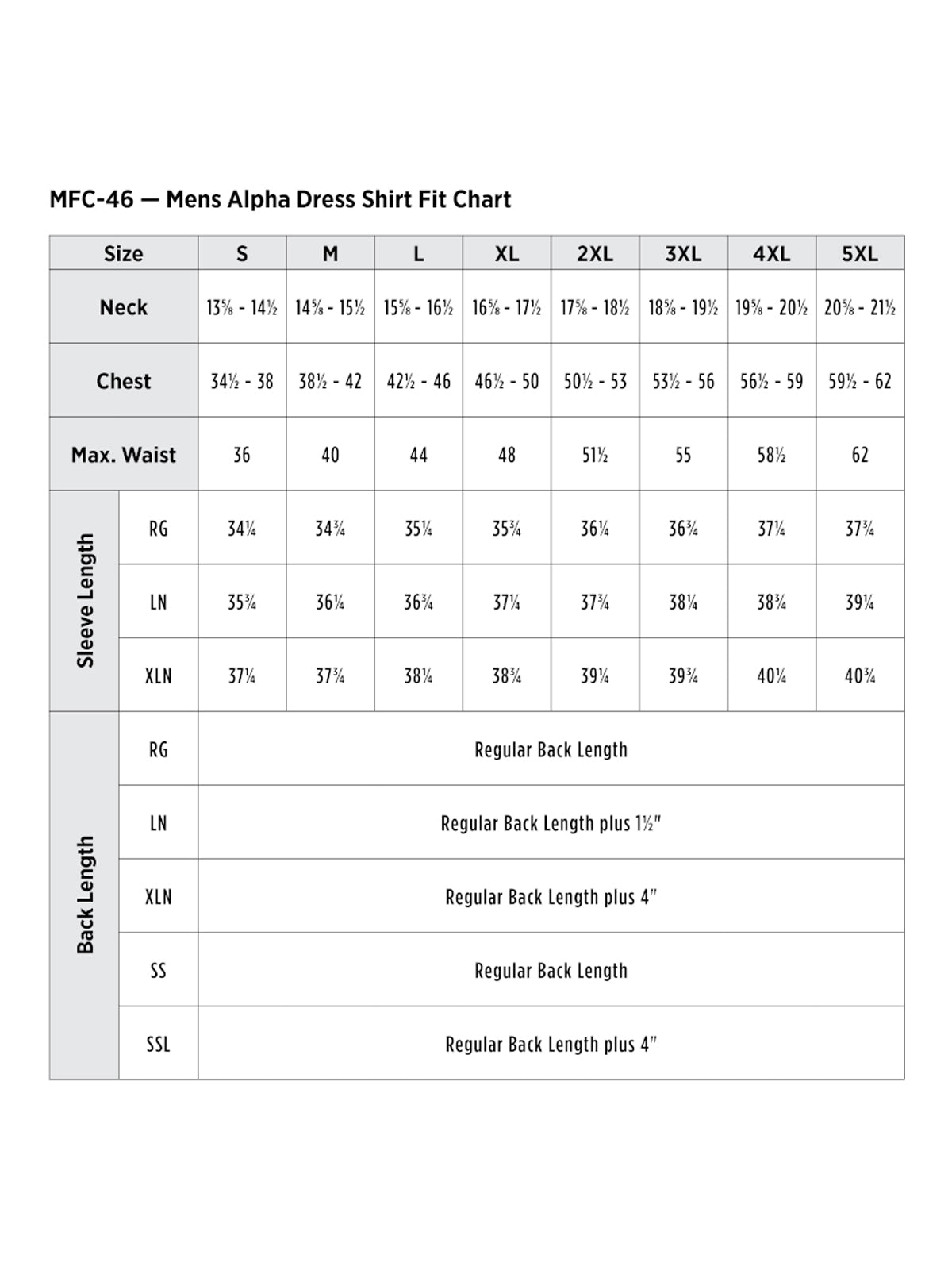 SIZECHART