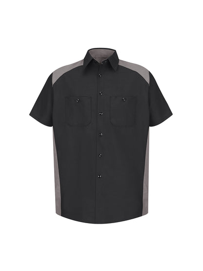 Men's Short Sleeve Motorsports Shirt - SP28 - Black / Grey