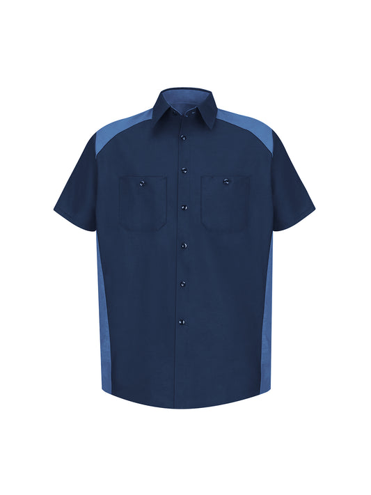 Men's Short Sleeve Motorsports Shirt - SP28 - Navy / Postman Blue