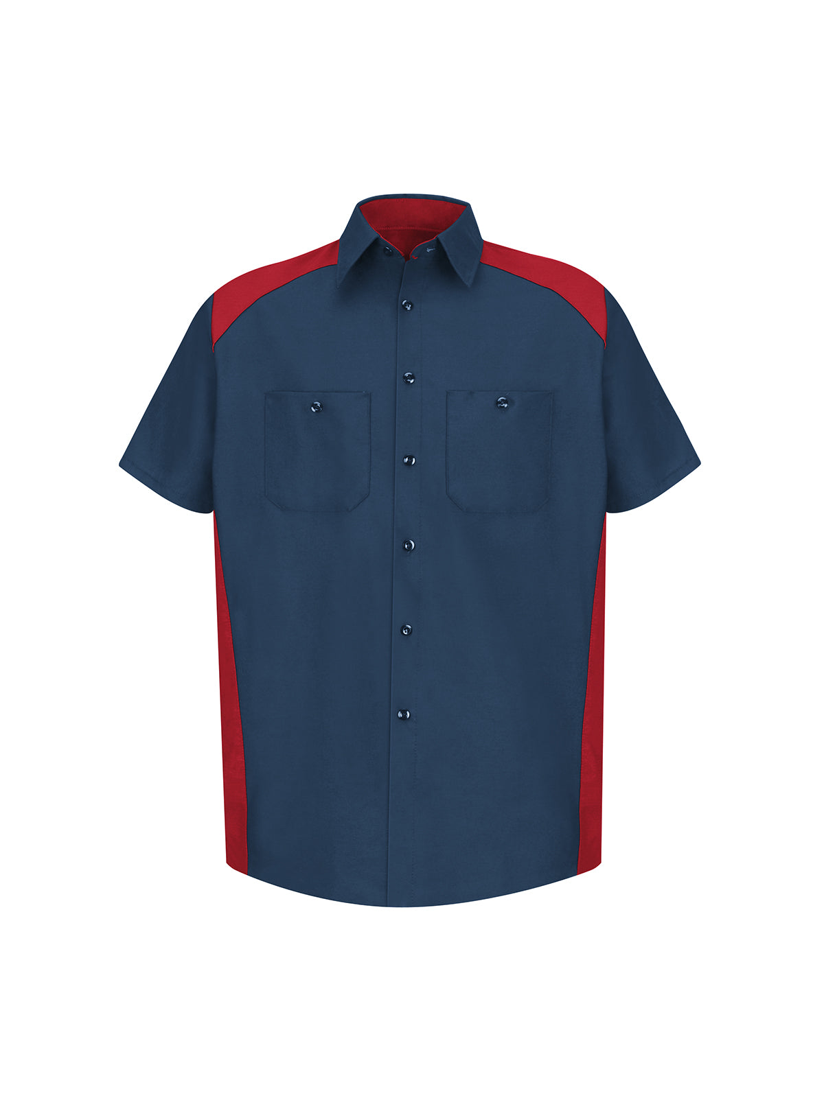 Men's Short Sleeve Motorsports Shirt - SP28 - Red/Navy