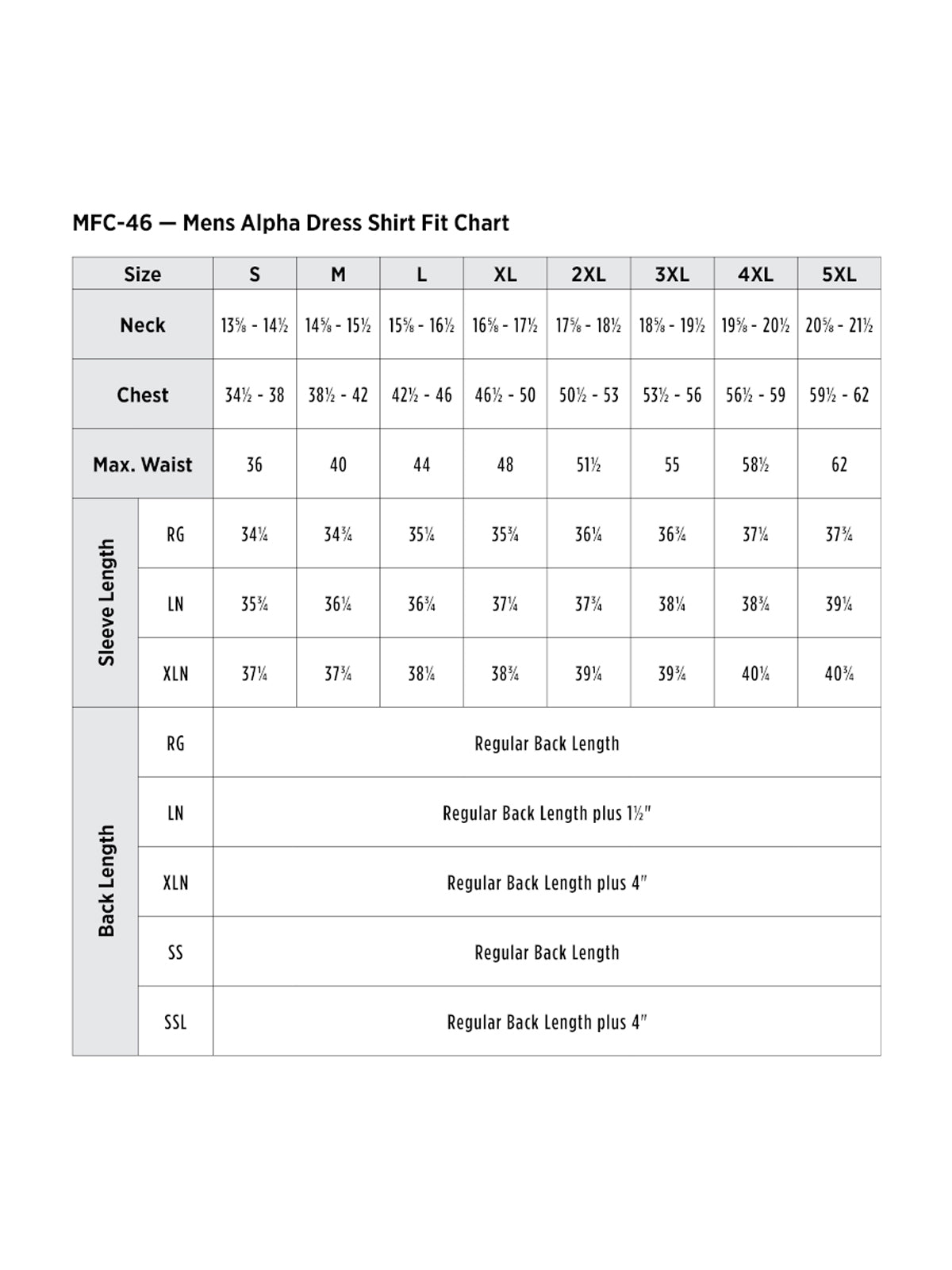 SIZECHART