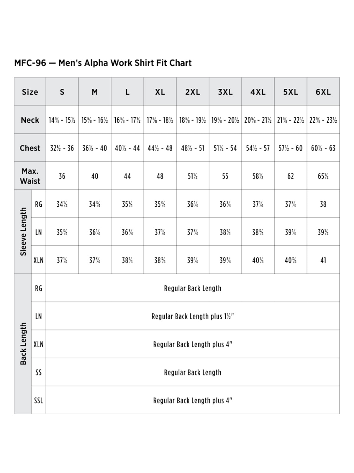 SIZECHART