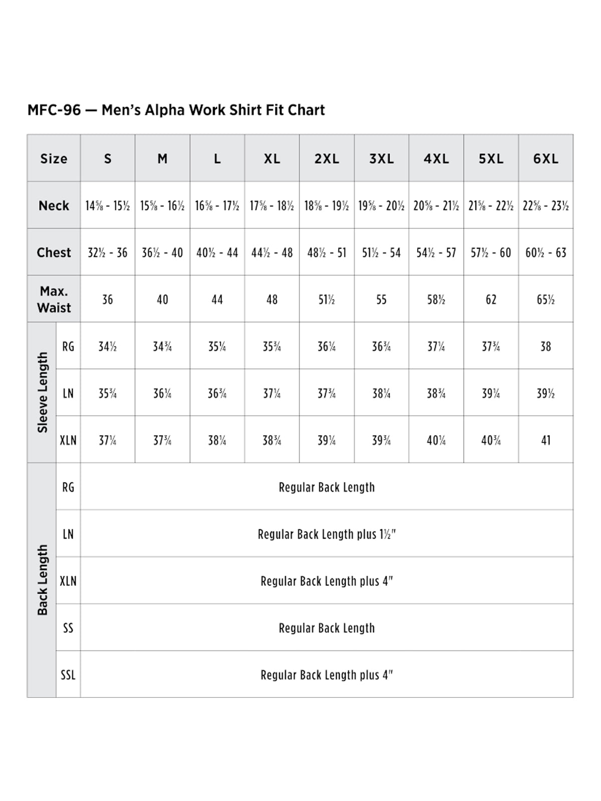 SIZECHART