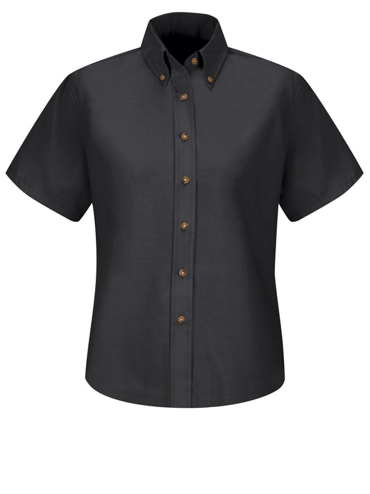 Women's Short Sleeve Poplin Dress Shirt - SP81 - Black