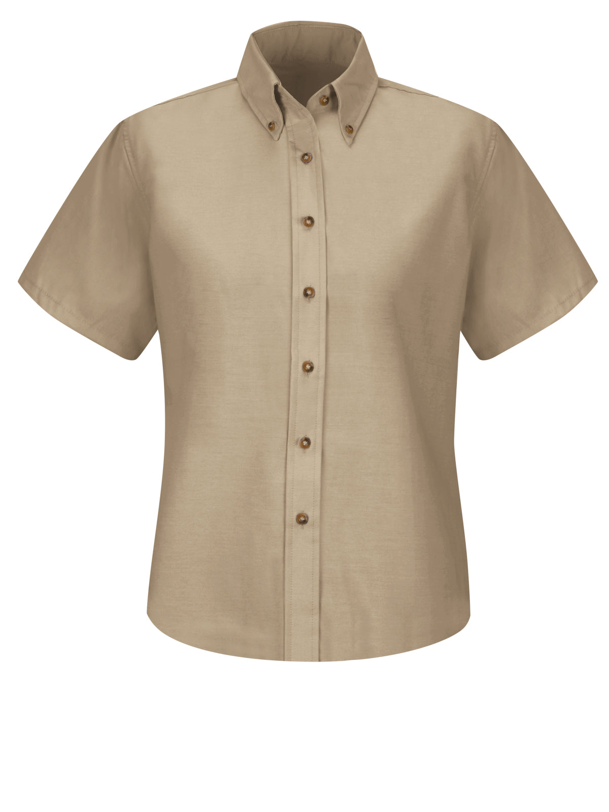 Women's Short Sleeve Poplin Dress Shirt - SP81 - Khaki