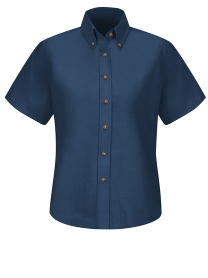 Women's Short Sleeve Poplin Dress Shirt - SP81 - Navy