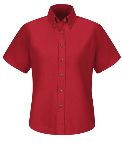 Women's Short Sleeve Poplin Dress Shirt - SP81 - Red