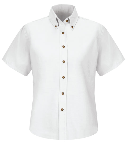 Women's Short Sleeve Poplin Dress Shirt - SP81 - White