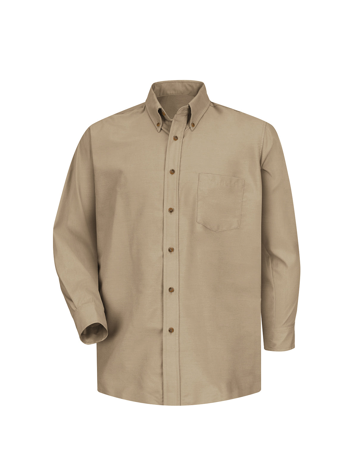 Men's Long Sleeve Button Down Poplin Shirt - SP90 - Khaki