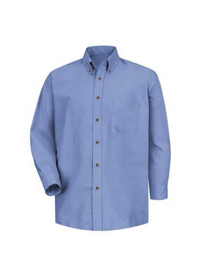 Men's Long Sleeve Button Down Poplin Shirt - SP90 - Light Blue