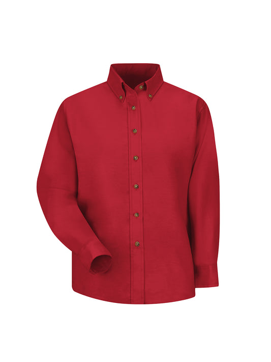 Women's Long Sleeve Button Down Dress Shirt - SP91 - Red