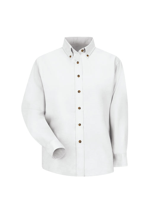 Women's Long Sleeve Button Down Dress Shirt - SP91 - White