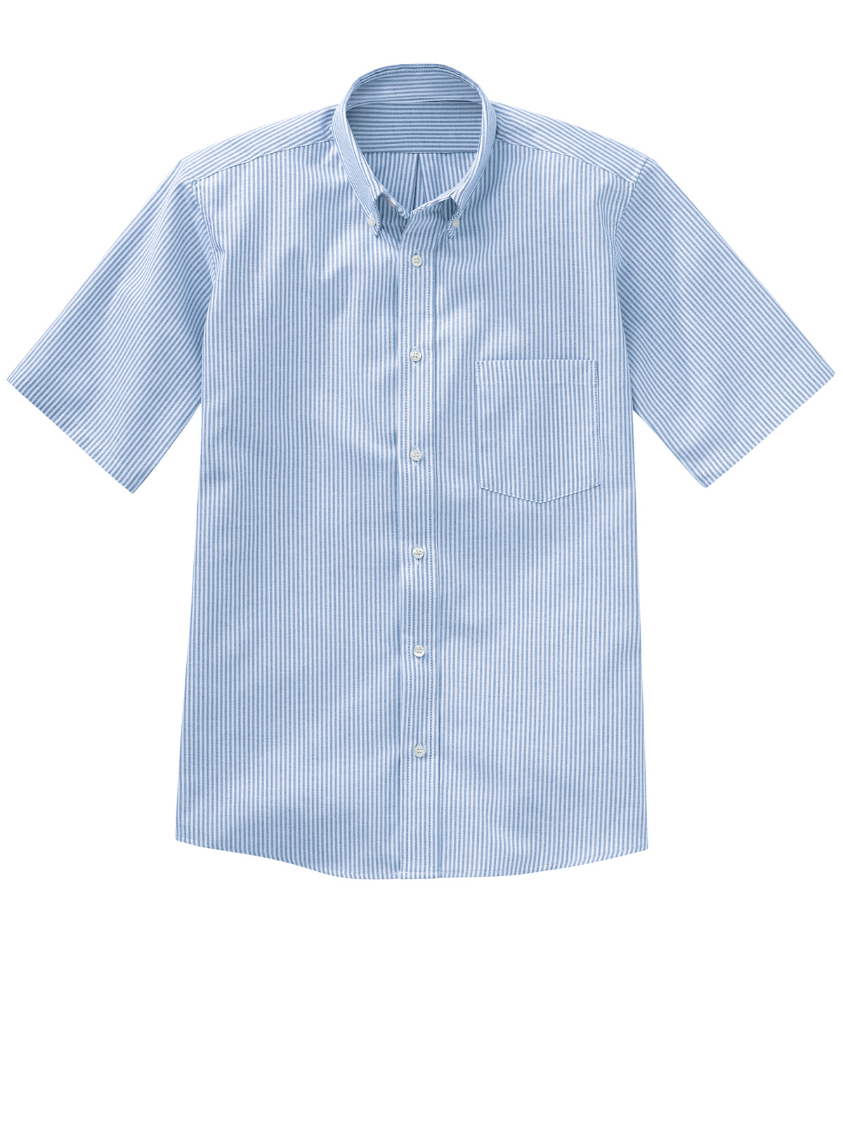 Men's Short Sleeve Executive Oxford Dress Shirt - SR60 - Blue/White Stripe