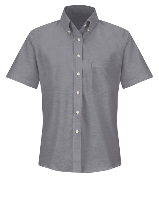 Women's Short Sleeve Executive Oxford Dress Shirt - SR61 - Grey
