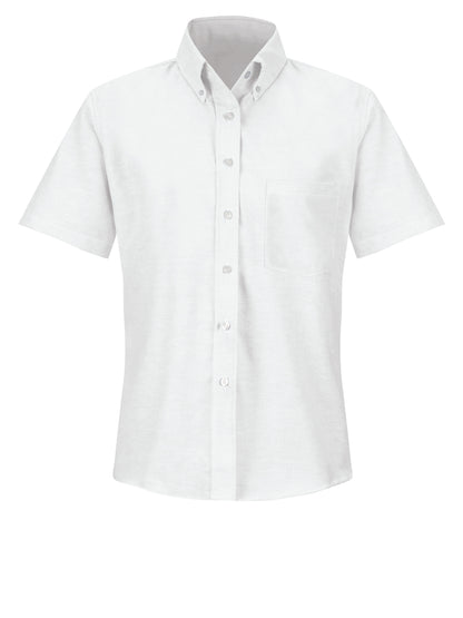Women's Short Sleeve Executive Oxford Dress Shirt - SR61 - White