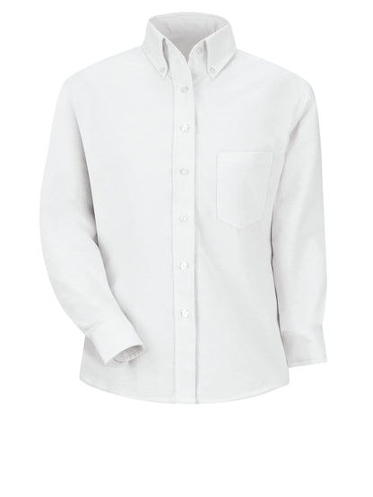 Women's Blu/Wh Str Drs Shirt 60/40 Oxf - SR71 - White