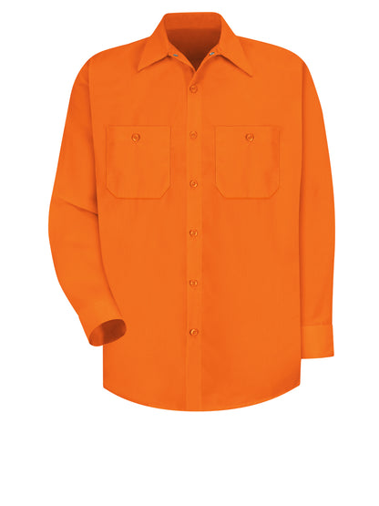 Men's Hi-Visibility Long Sleeve Work Shirt - SS14 - Orange