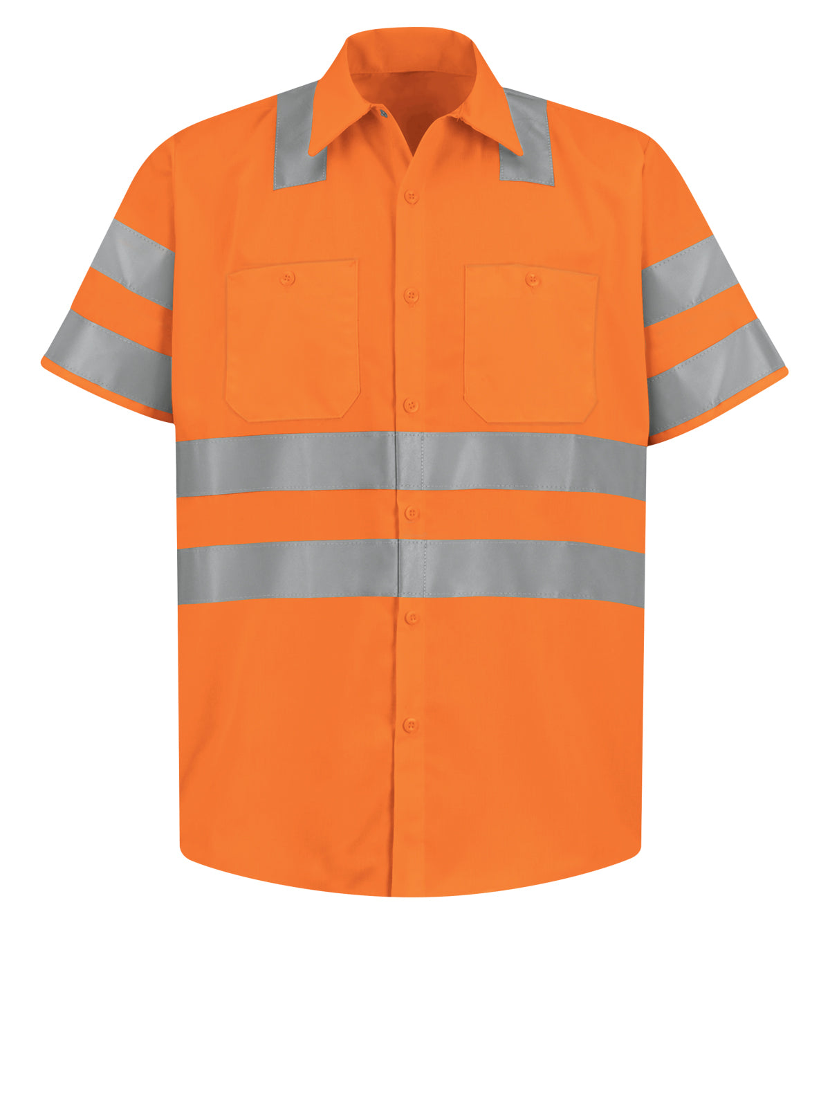 Men's Hi-Visibility Short Sleeve Work Shirt - SS24 - Orange - OF