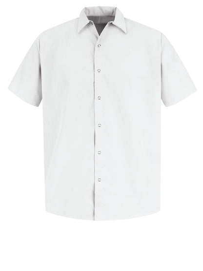 Men's Short Sleeve Specialized Pocketless Work Shirt - SS26 - White