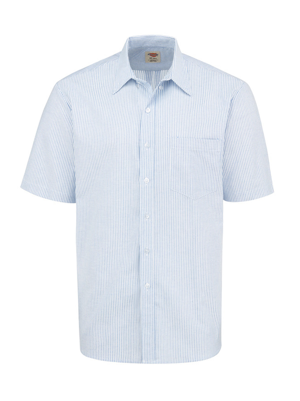 Men's Button-Down Oxford Short-Sleeve Shirt - SSS46 - Blue/White Stripe