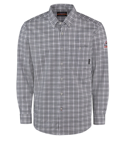 Unisex Bulwark FR Flex Knit Button Down Shirt - STG2 - Charcoal Plaid