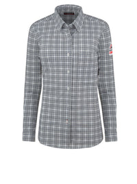 Women's Flame-Resistant Flex Knit Button Down Shirt - STG3 - Charcoal