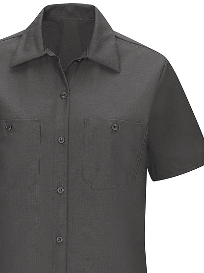 Women's Short Sleeve Mimix Work Shirt - SX21 - Charcoal