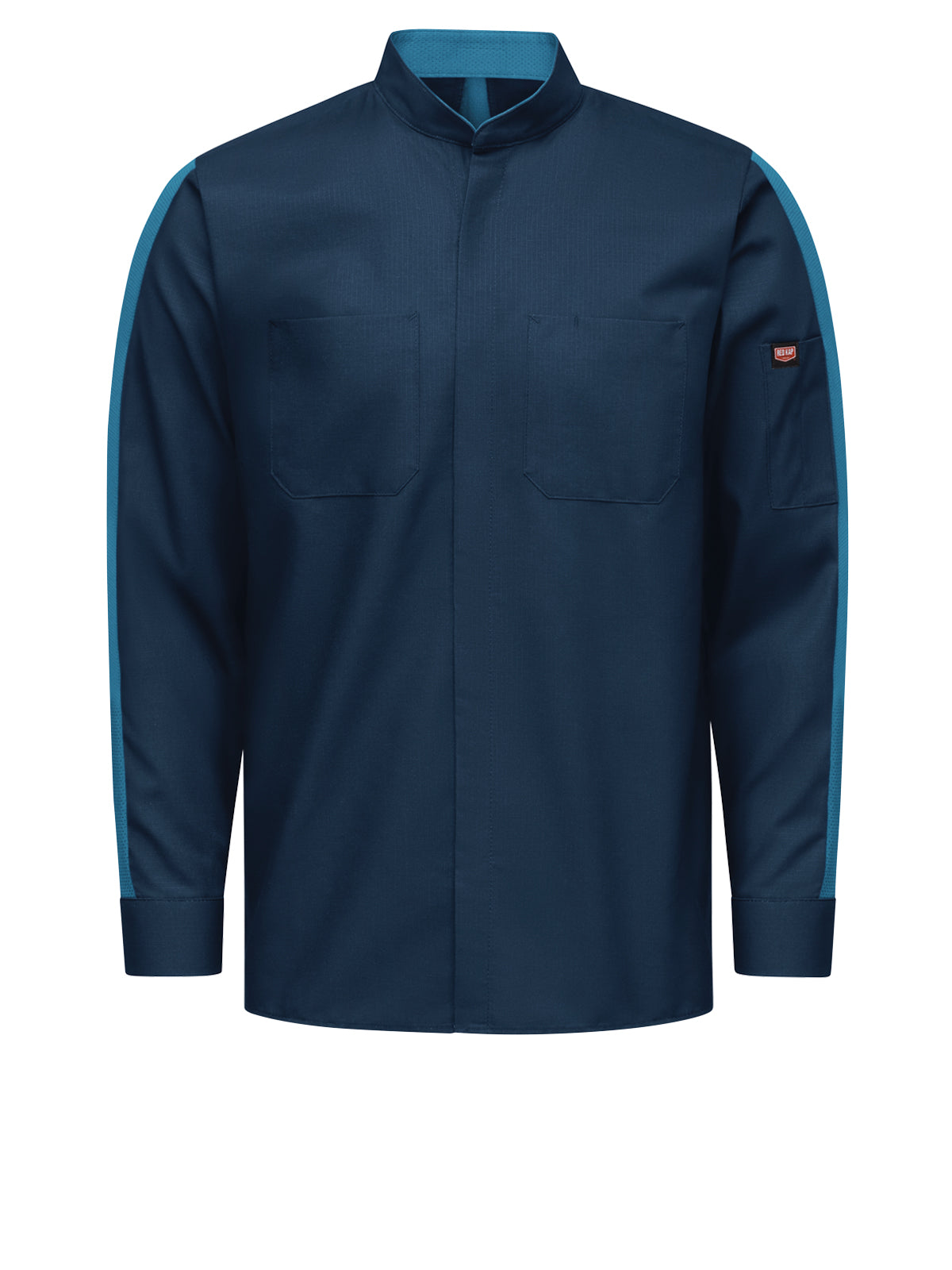 Men's Long Sleeve Two-Tone Pro+ Work Shirt with OilBlok and MIMIX™ - SX36 - Navy/Teal