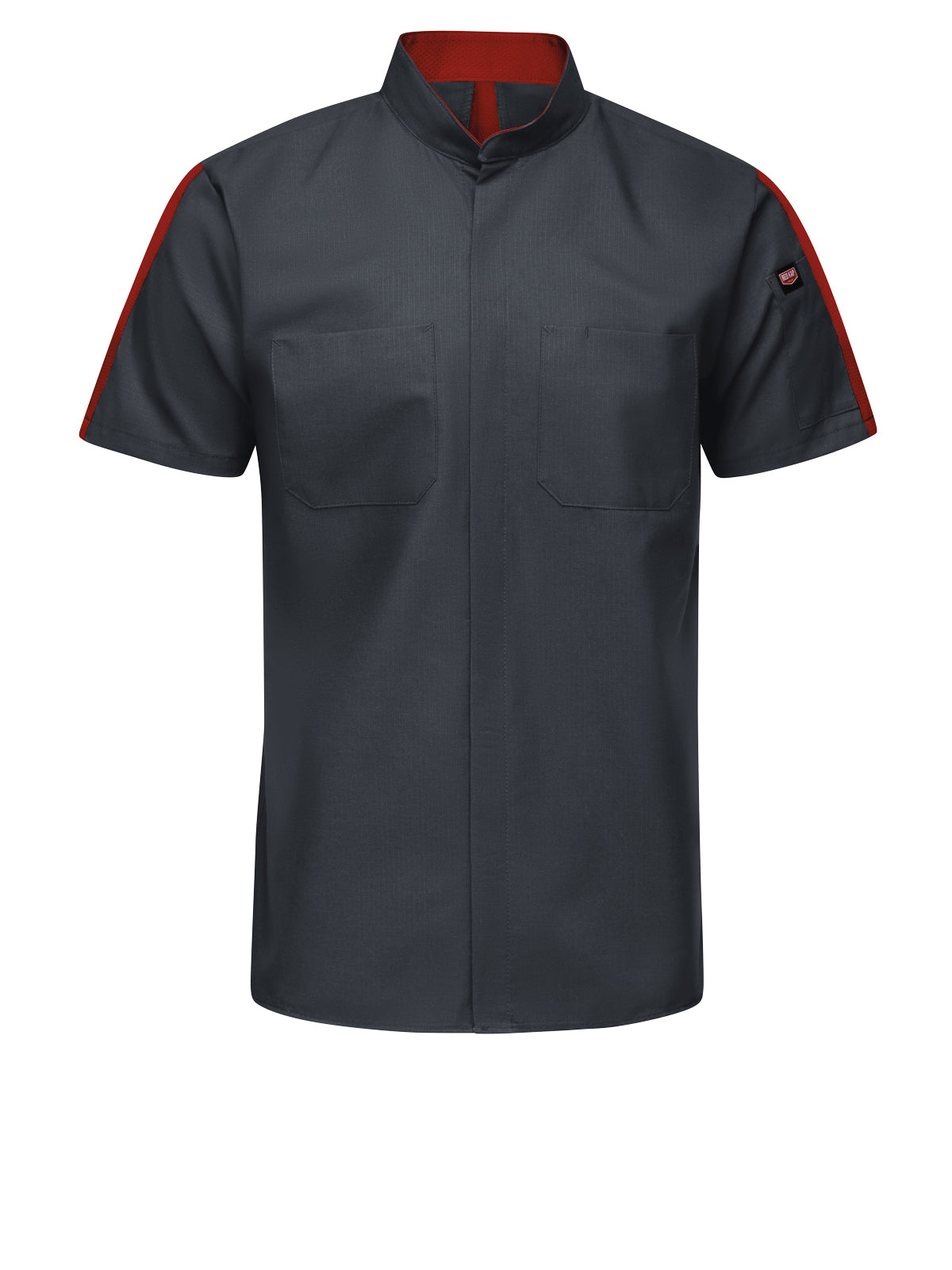 Men's Short Sleeve Two Tone Pro+ Work Shirt with OilBlok and MIMIX™ - SX46 - Charcoal/Fireball