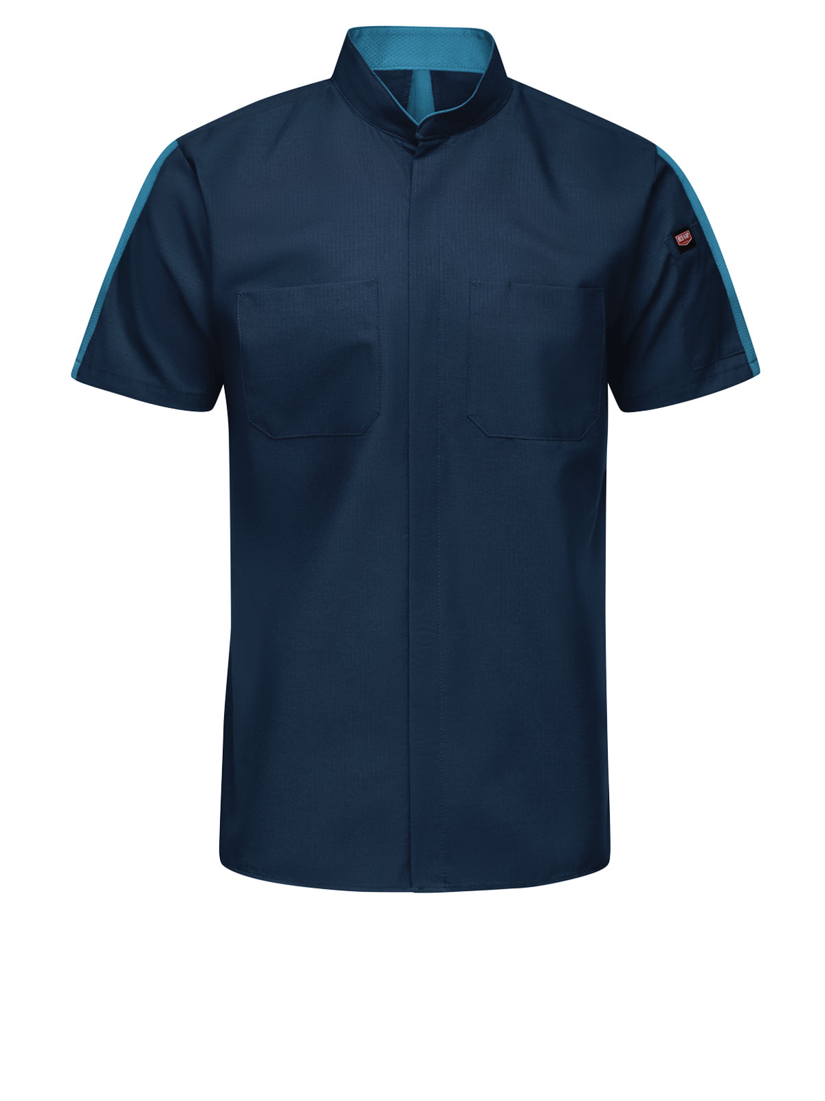 Men's Short Sleeve Two Tone Pro+ Work Shirt with OilBlok and MIMIX™ - SX46 - Navy/Teal