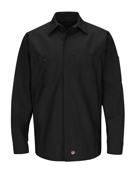 Men's Long Sleeve Two-Tone Crew Shirt - SY10 - Black