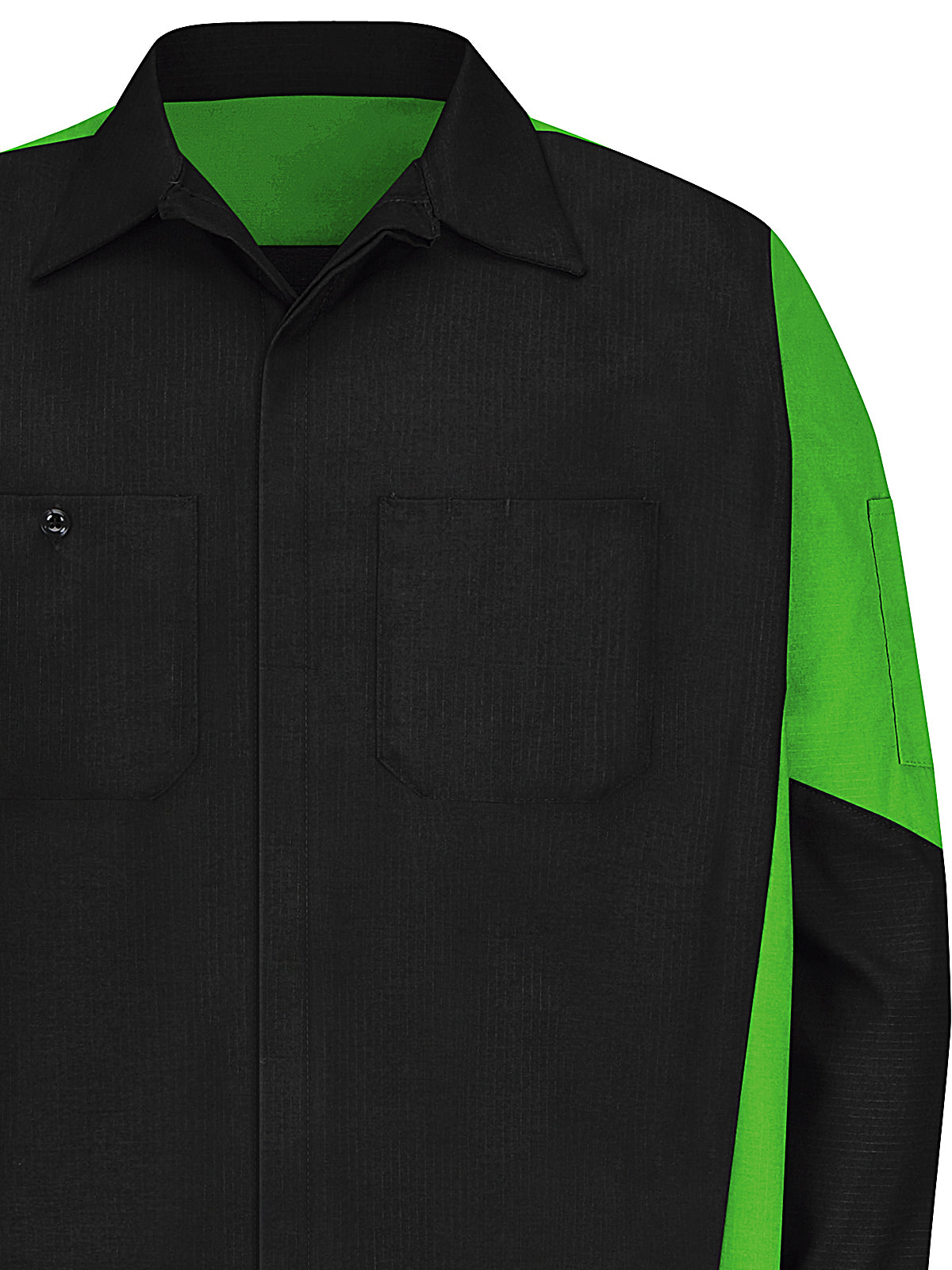 Men's Long Sleeve Two-Tone Crew Shirt - SY10 - Black/Lime