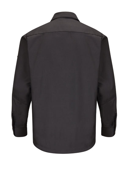 Men's Long Sleeve Two-Tone Crew Shirt - SY10 - Charcoal