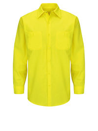 Men's Hi-Visibility Long Sleve Ripstop Work Shirt - SY14 - Yellow
