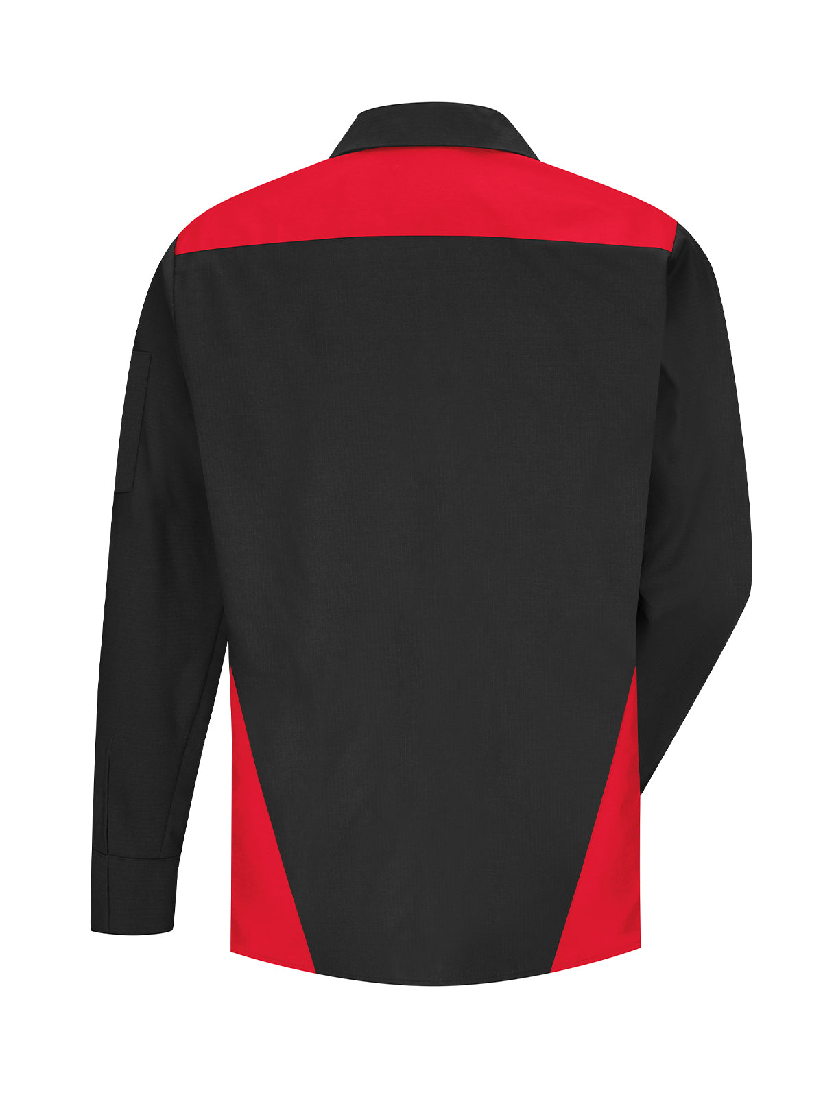 Men's Long Sleeve Tri-Color Shop Shirt - SY18 - Black/Red