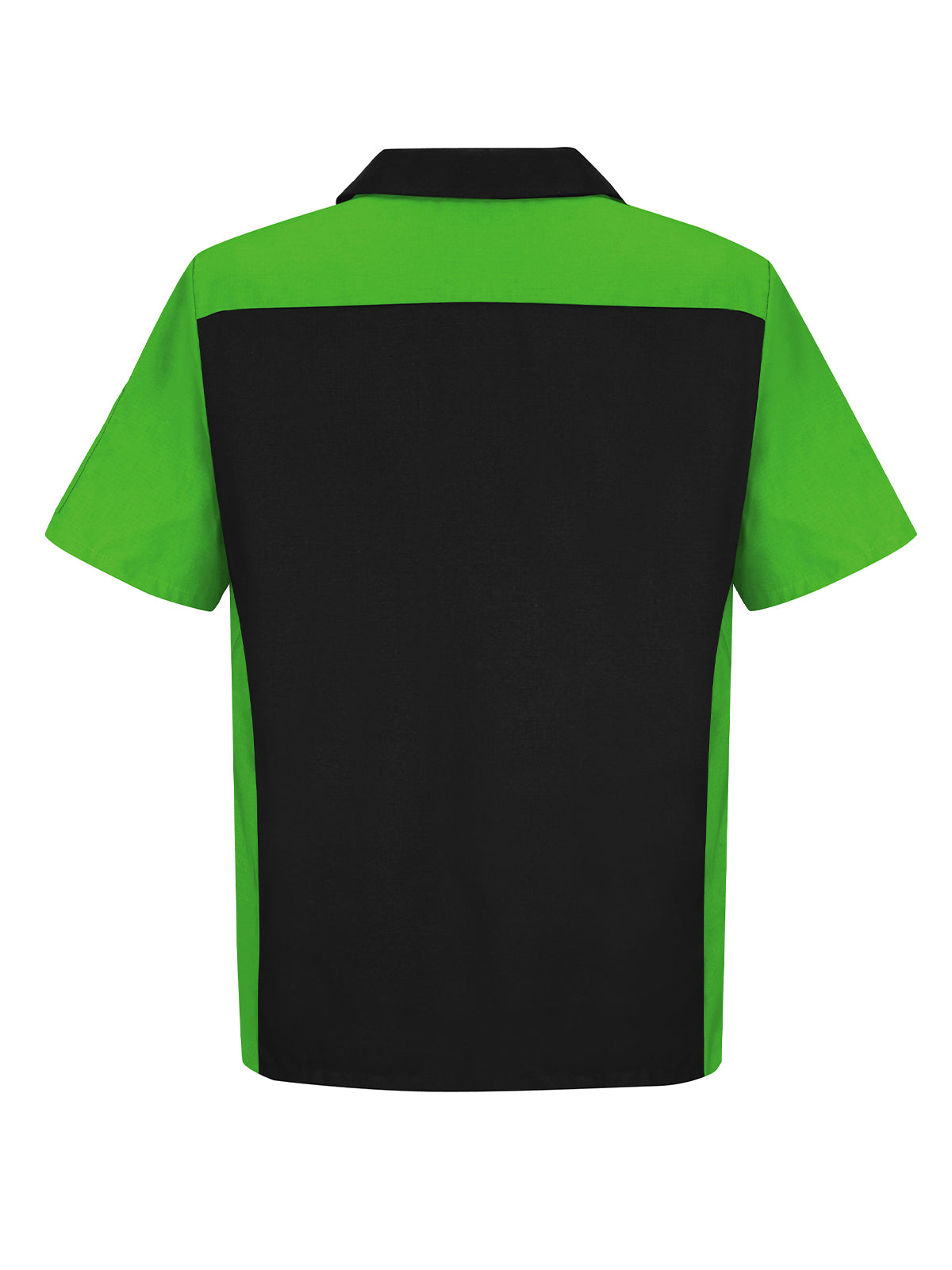 Men's Short Sleeve Two-Tone Crew Shirt - SY20 - Black/Lime