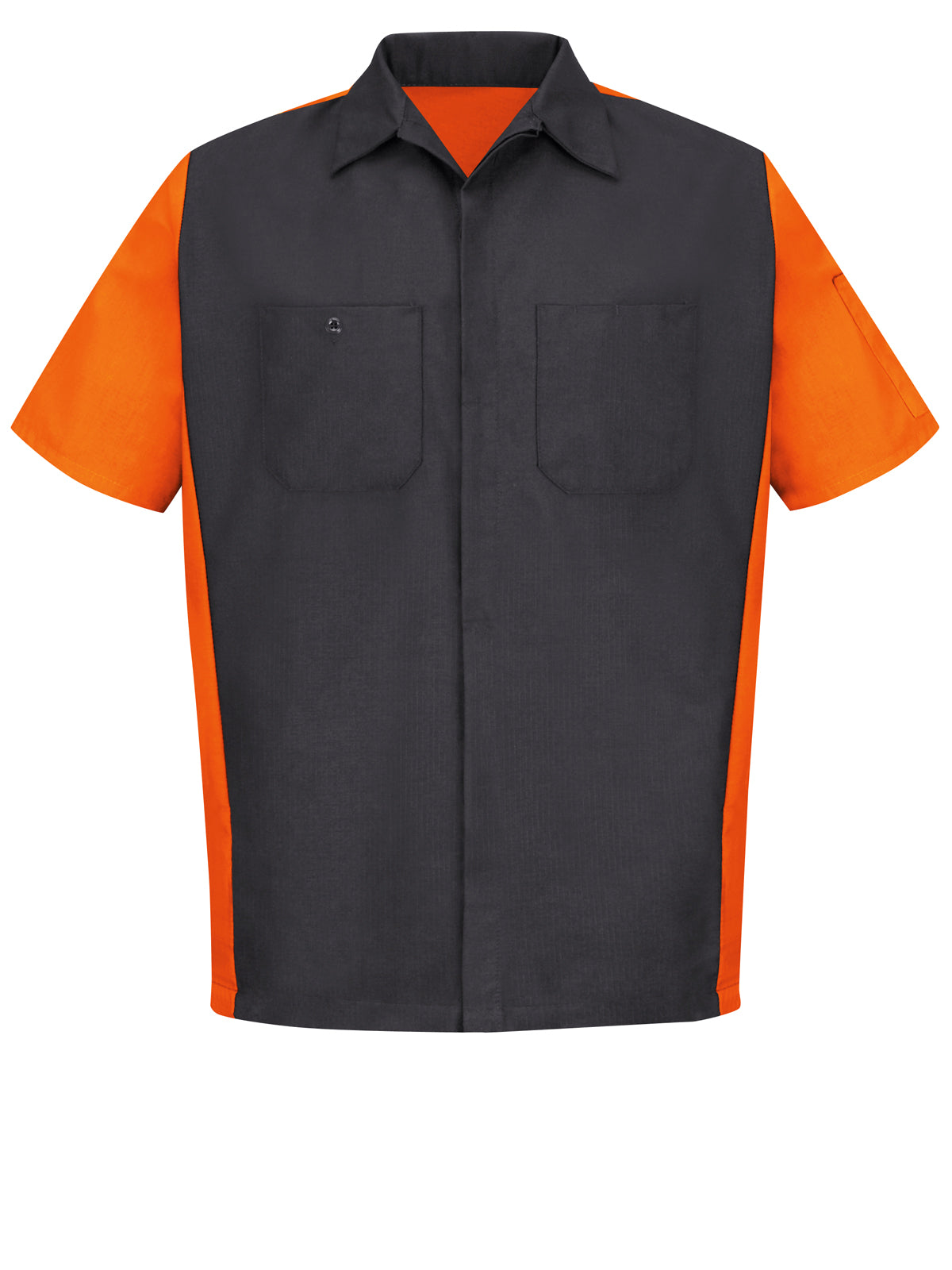 Men's Short Sleeve Two-Tone Crew Shirt - SY20 - Charcoal/Orange