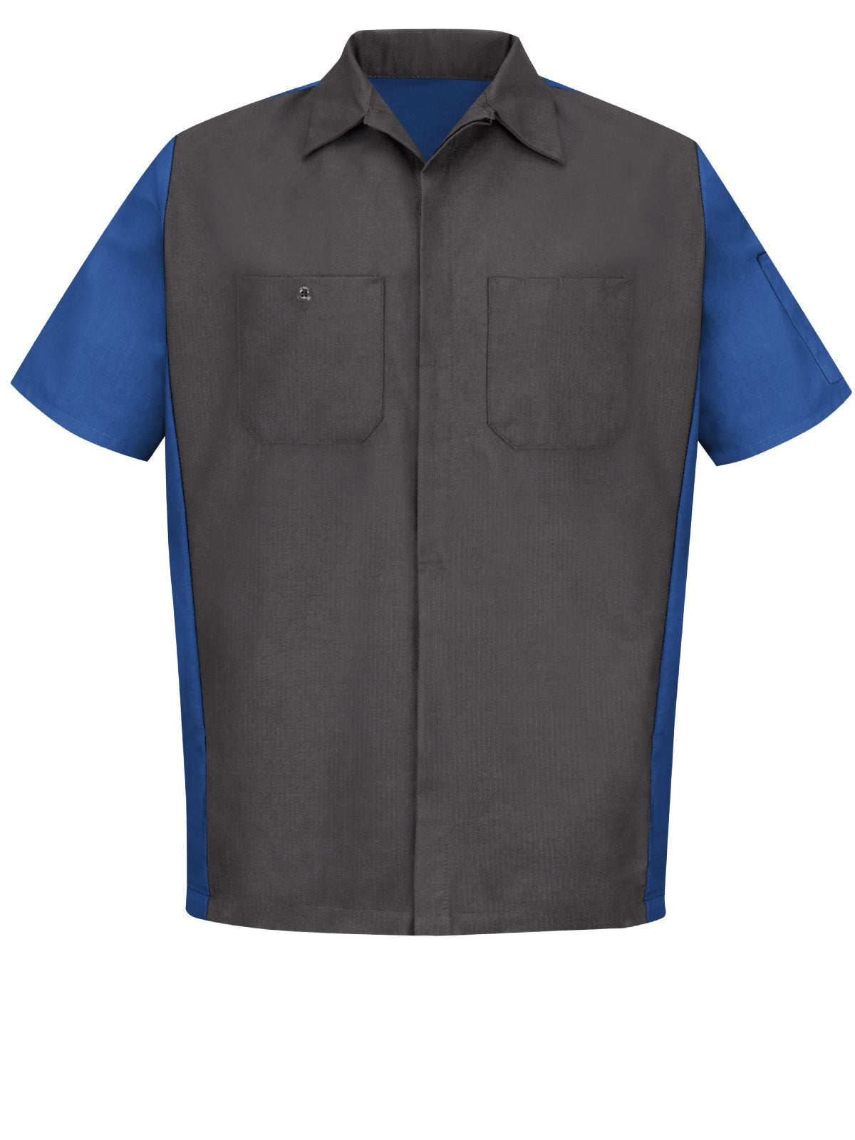 Men's Short Sleeve Two-Tone Crew Shirt - SY20 - Charcoal/Red