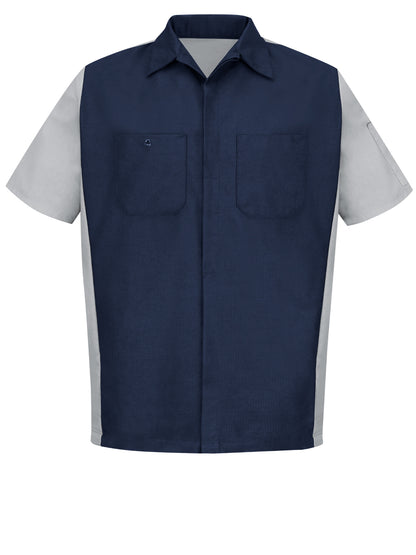 Men's Short Sleeve Two-Tone Crew Shirt - SY20 - Navy/Grey