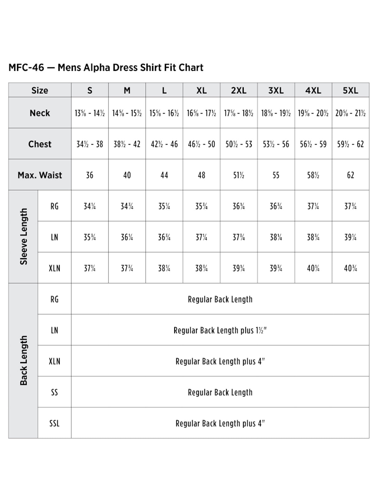 SIZECHART