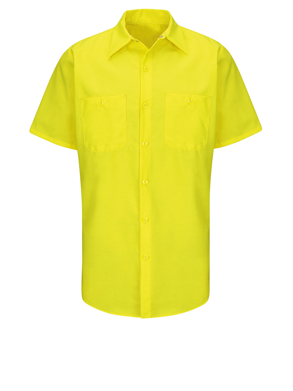 Men's Hi-Visibility Short Sleve Ripstop Work Shirt - SY24 - Yellow