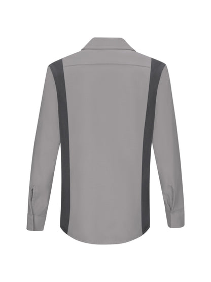 Women's Long Sleeve Performance Plus Shop Shirt - SY31 - Light Grey/Charcoal Mesh