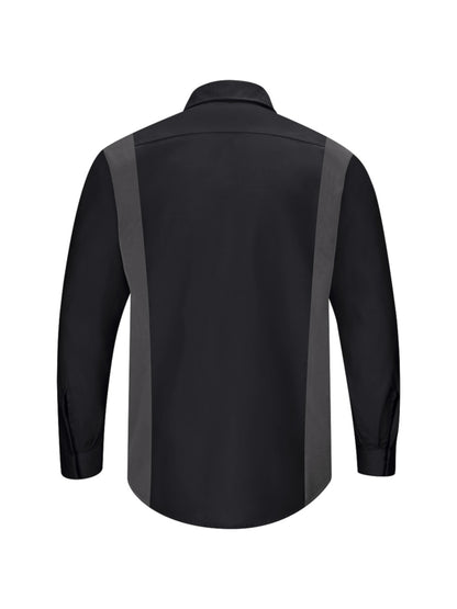 Men's Long Sleeve Performance Plus Shop Shirt - SY32 - Black / Charcoal