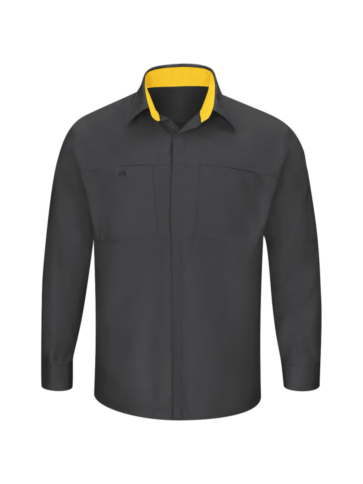 Men's Long Sleeve Performance Plus Shop Shirt - SY32 - Charcoal / Yellow