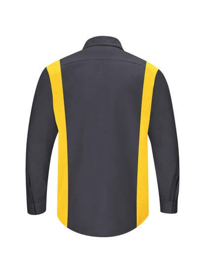 Men's Long Sleeve Performance Plus Shop Shirt - SY32 - Charcoal / Yellow