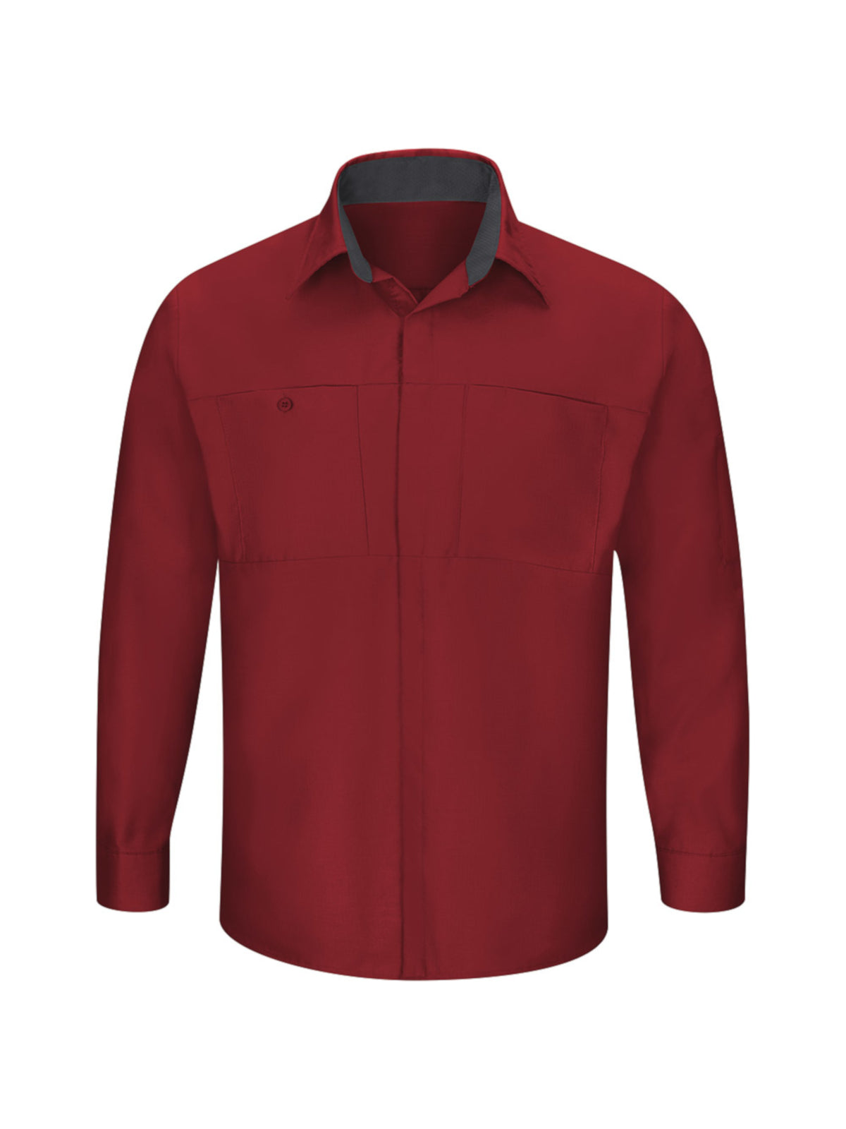 Men's Long Sleeve Performance Plus Shop Shirt - SY32 - Fireball/Charcoal