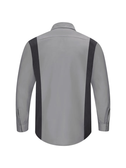 Men's Long Sleeve Performance Plus Shop Shirt - SY32 - Light Grey/Charcoal Mesh