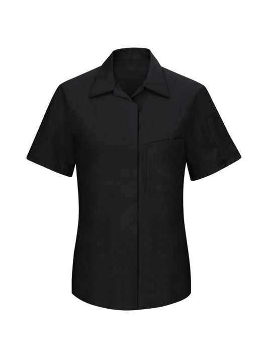 Women's Short Sleeve Performance Plus Shop Shirt - SY41 - Black Charcoal