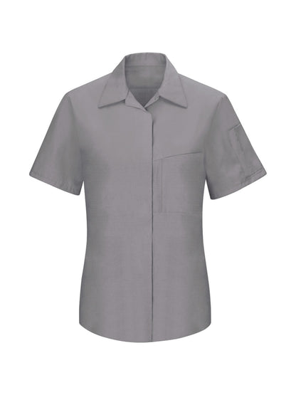 Women's Short Sleeve Performance Plus Shop Shirt - SY41 - Light Grey/Charcoal Mesh